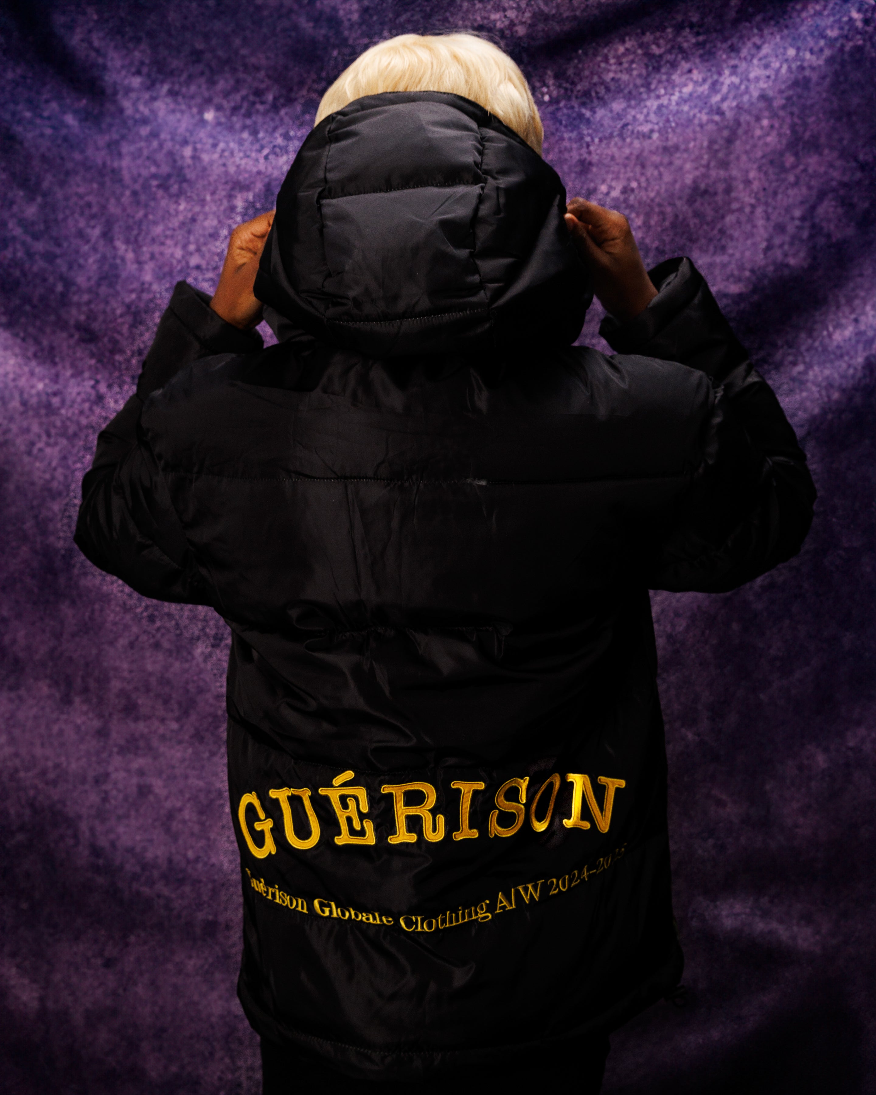 BLACK GG “TALE OF 2 VOICES” WINTER PUFFER JACKET